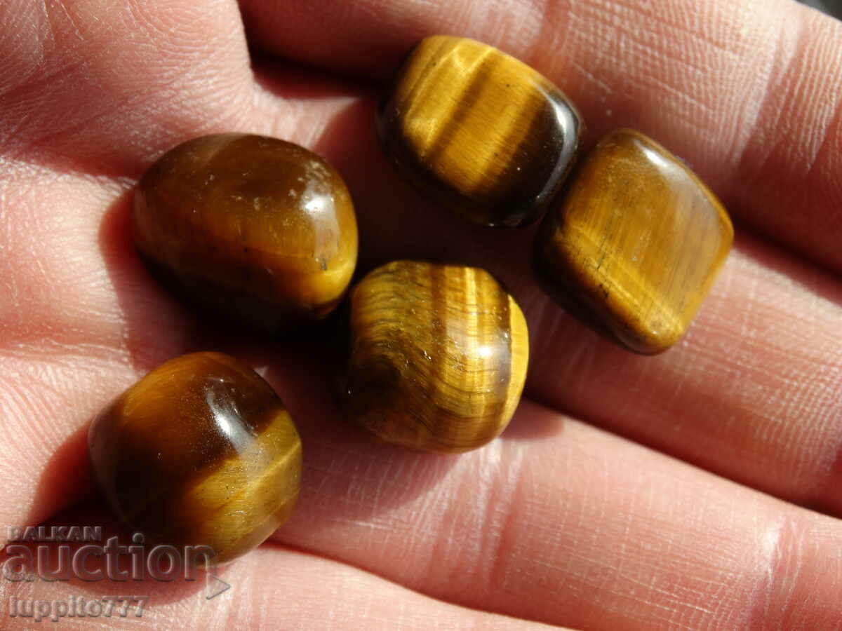 Φυσικό μάτι τίγρης 94,70 καρατίων 5 τεμάχια - 5 Φυσικό μάτι τίγρης 94,70 καρατίων 5 τεμάχια - 5