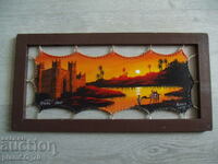 No.*6826 painting on leather canvas with wooden frame