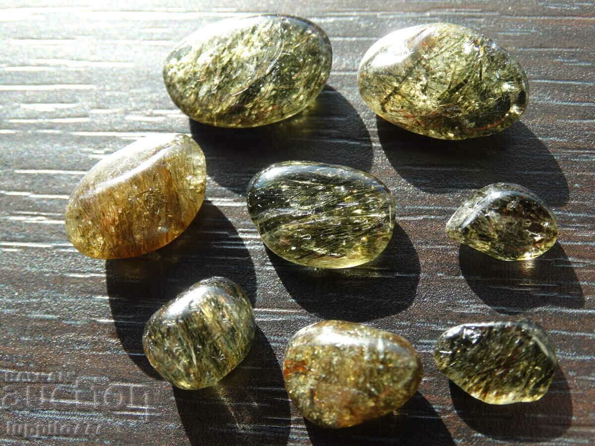 Φυσικός ρουτιλισμένος χαλαζίας 69,25 καρατίων 8 τεμάχια - 5 Φυσικός ρουτιλισμένος χαλαζίας 69,25 καρατίων 8 τεμάχια - 5