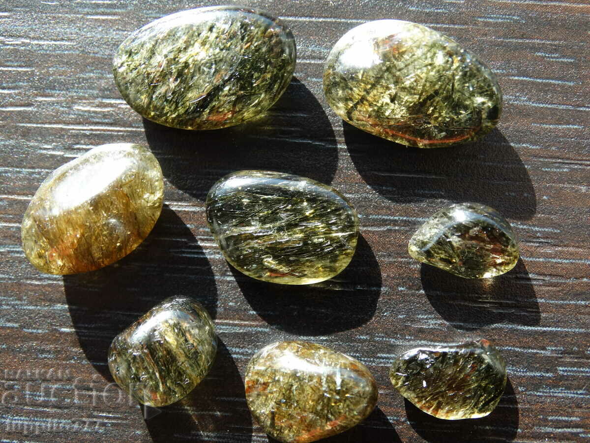 69.25 carat natural rutilized quartz 8 pieces