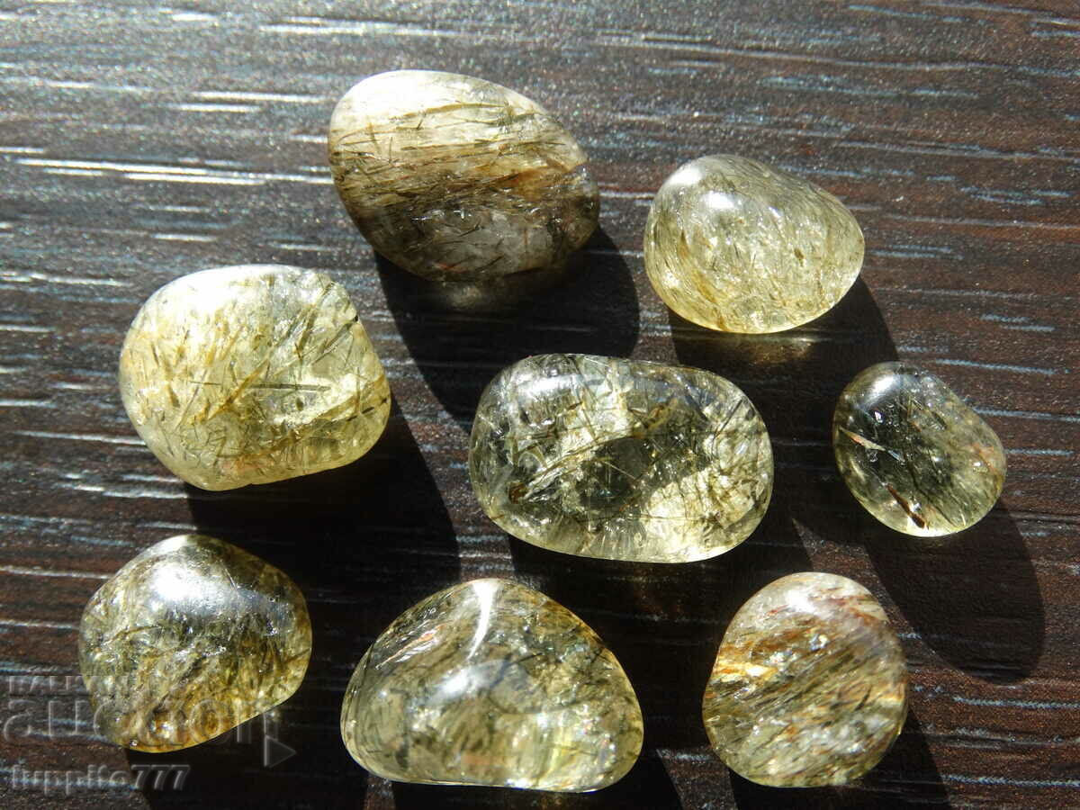 74.65 carats of natural rutilized quartz, 8 pieces with price 99.99 BGN | € 51.12 74.65 carats of natural rutilized quartz, 8 pieces with price 99.99 BGN | € 51.12