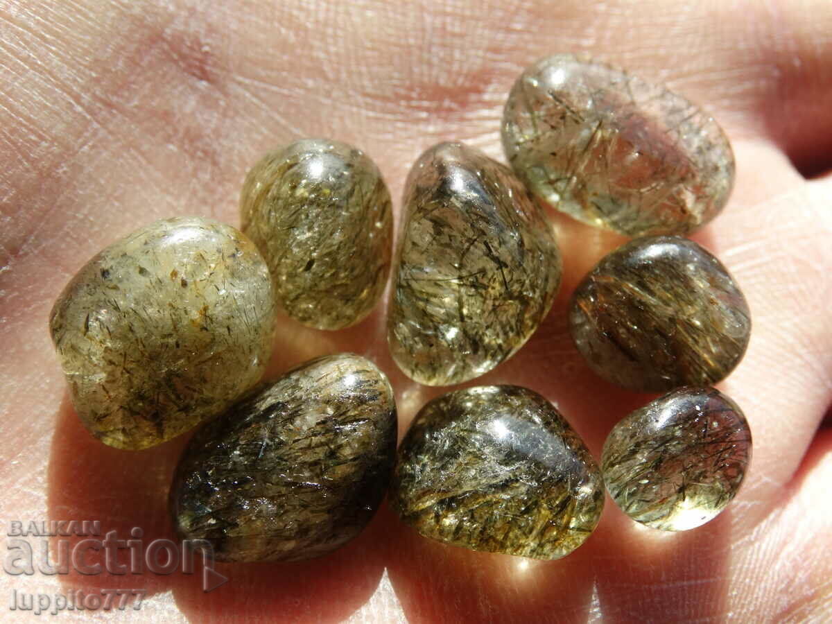 74.65 carats of natural rutilized quartz, 8 pieces - 5 74.65 carats of natural rutilized quartz, 8 pieces - 5