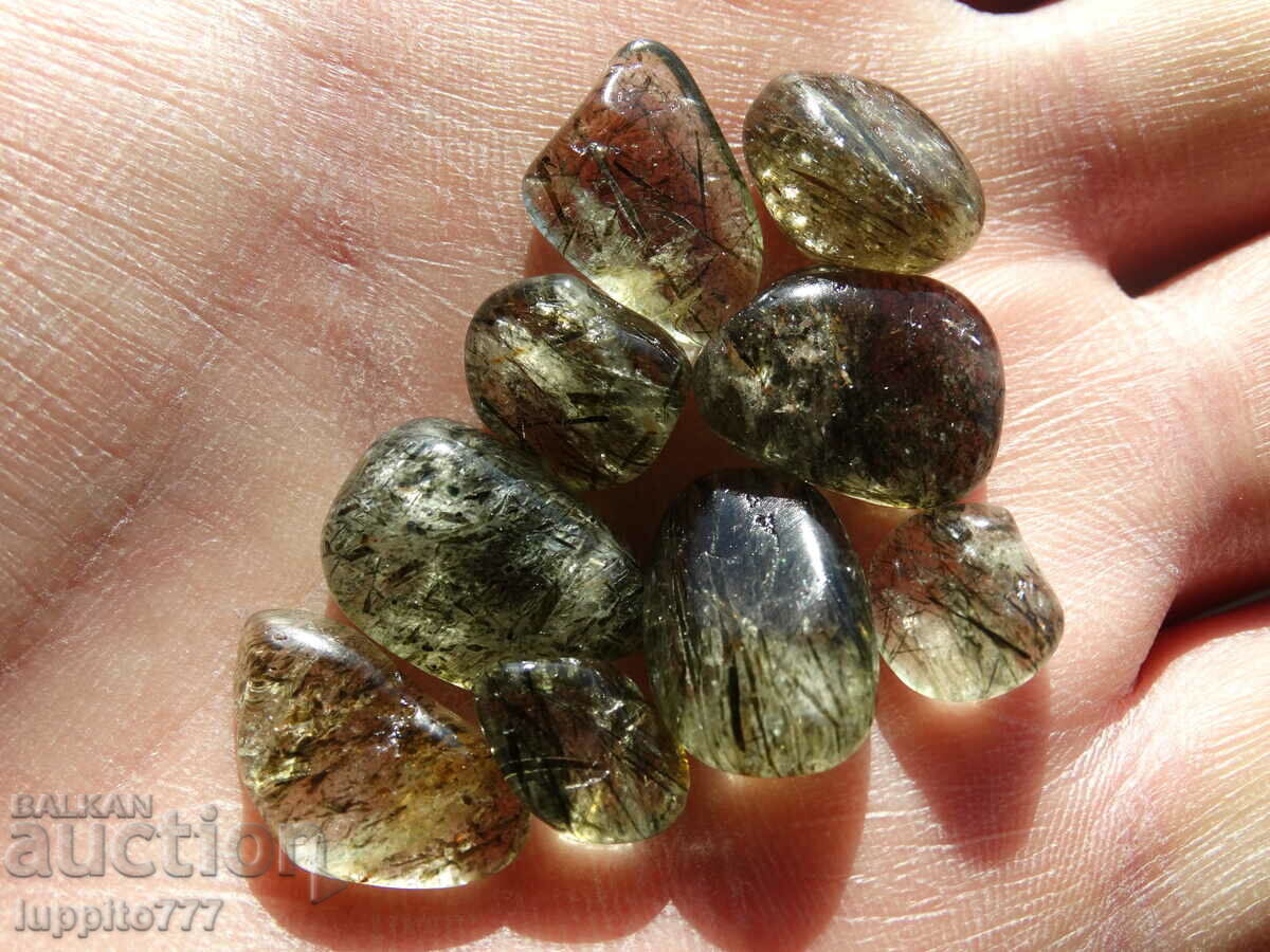 76.60 carats of natural rutilized quartz 9 pieces with price 79.99 BGN | € 40.90 76.60 carats of natural rutilized quartz 9 pieces with price 79.99 BGN | € 40.90