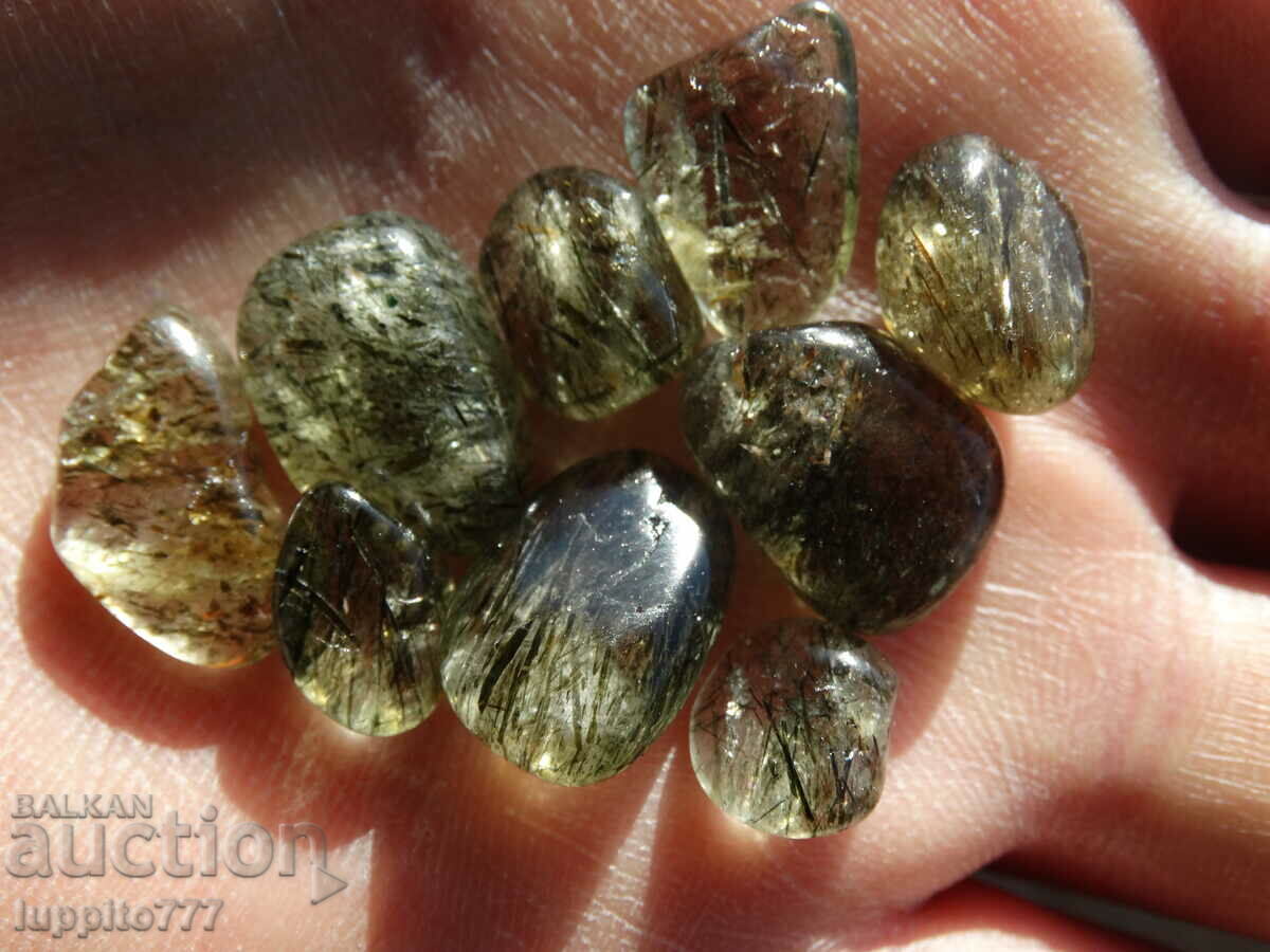 76.60 carats of natural rutilized quartz 9 pieces - 5 76.60 carats of natural rutilized quartz 9 pieces - 5