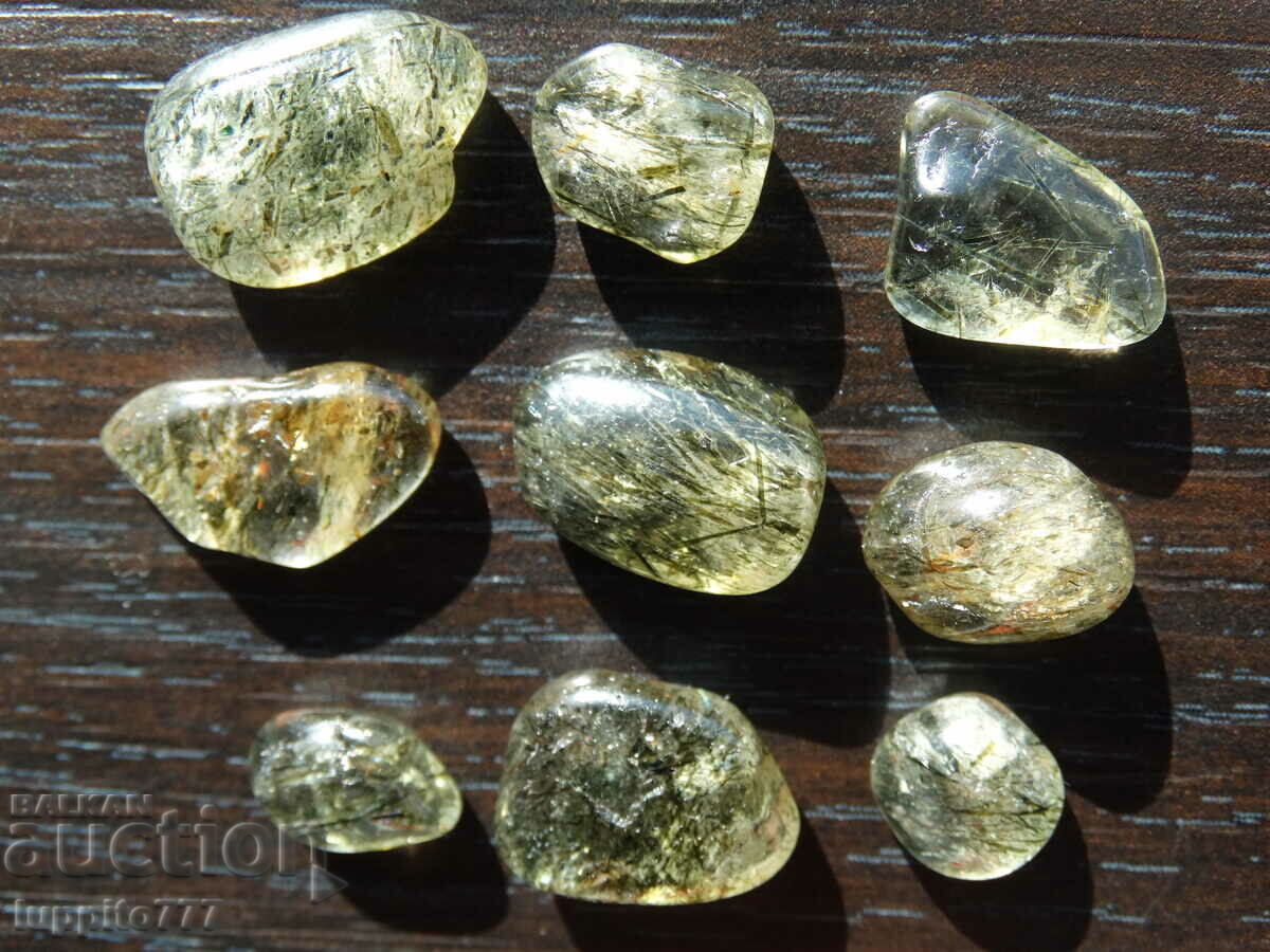 76.60 carats of natural rutilized quartz 9 pieces - 6 76.60 carats of natural rutilized quartz 9 pieces - 6