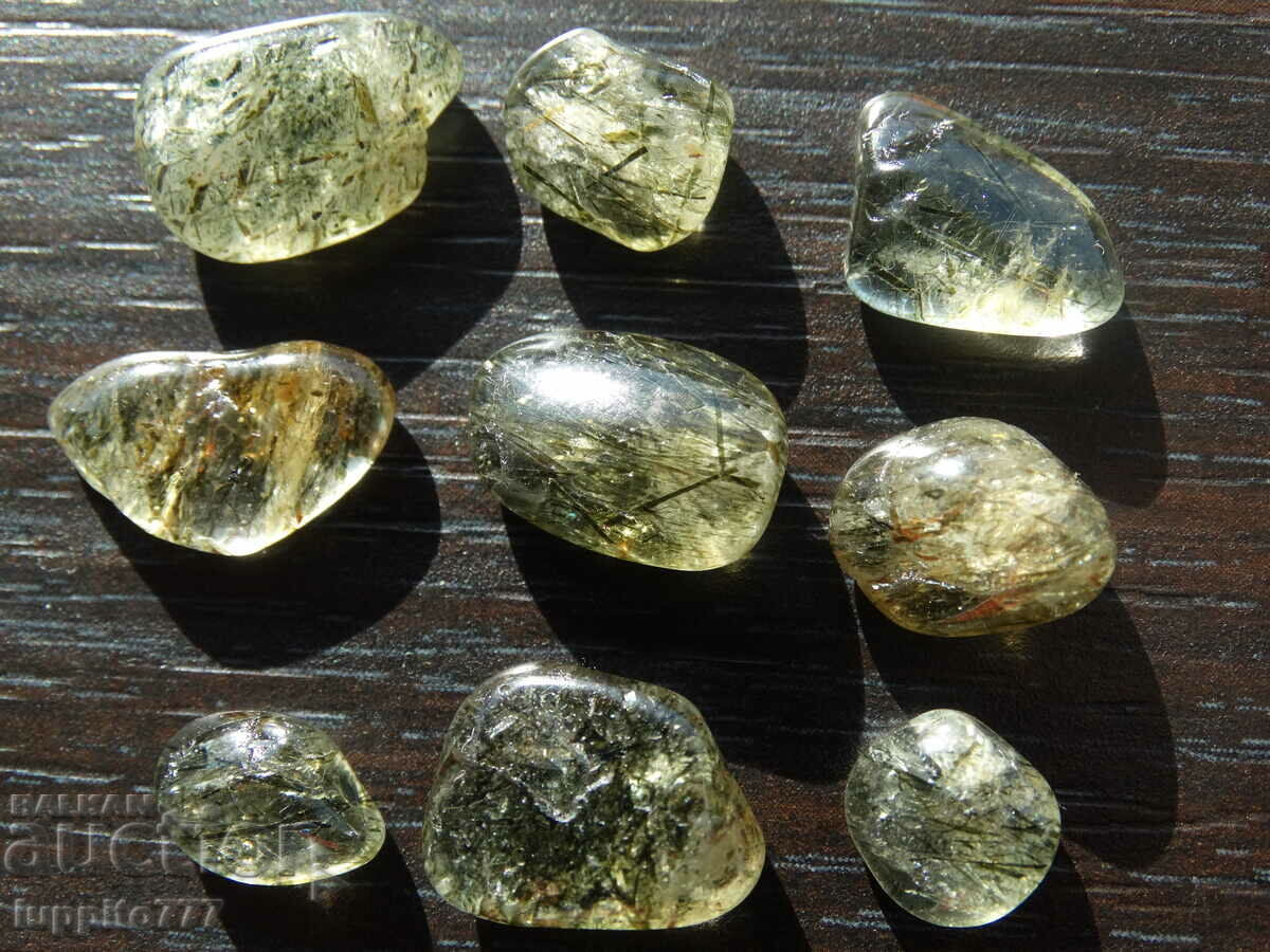 76.60 carats of natural rutilized quartz 9 pieces