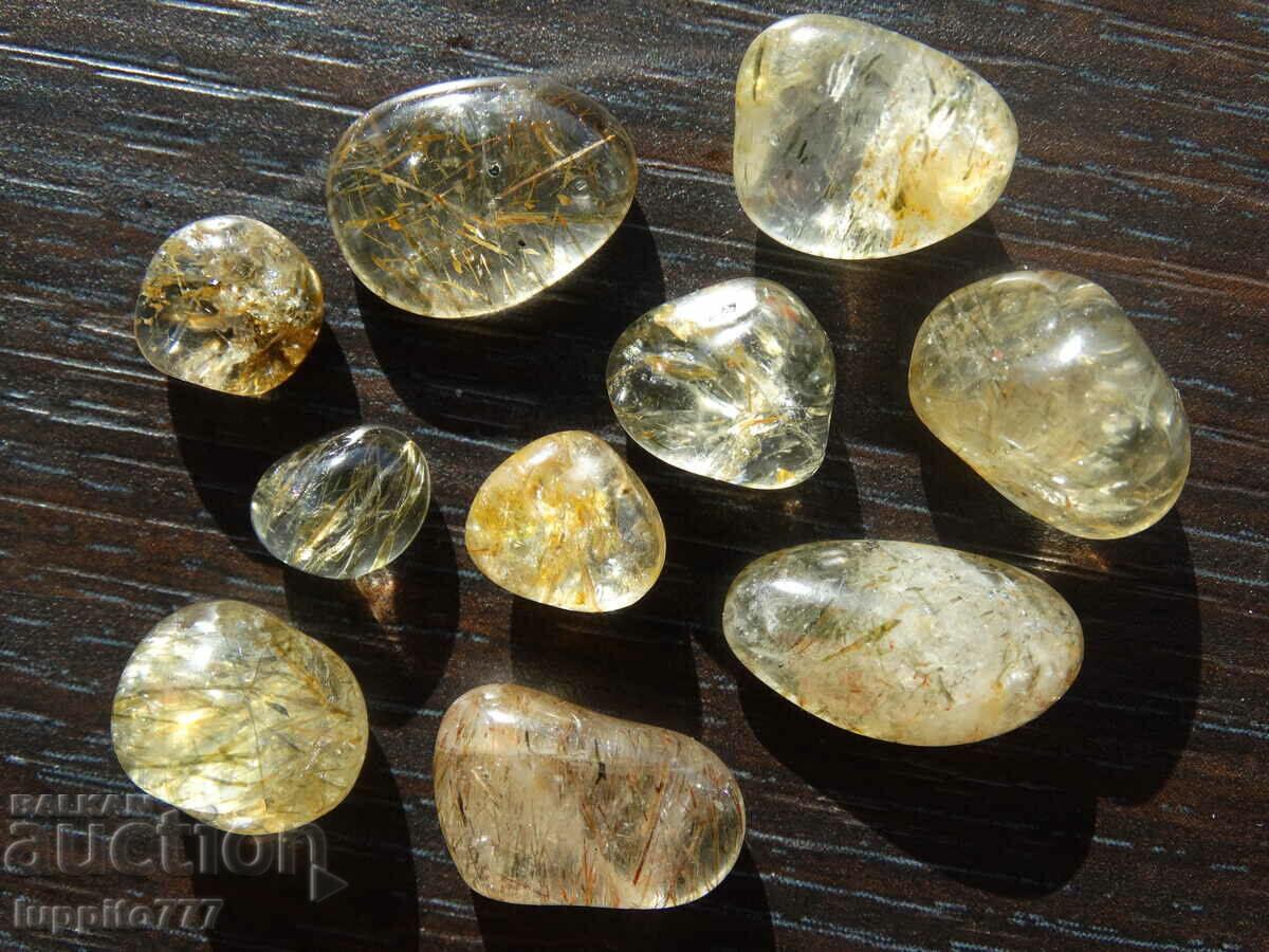 Licitație 90,25 carate cuarț natural rutilizat 10 buc Licitație 90,25 carate cuarț natural rutilizat 10 buc