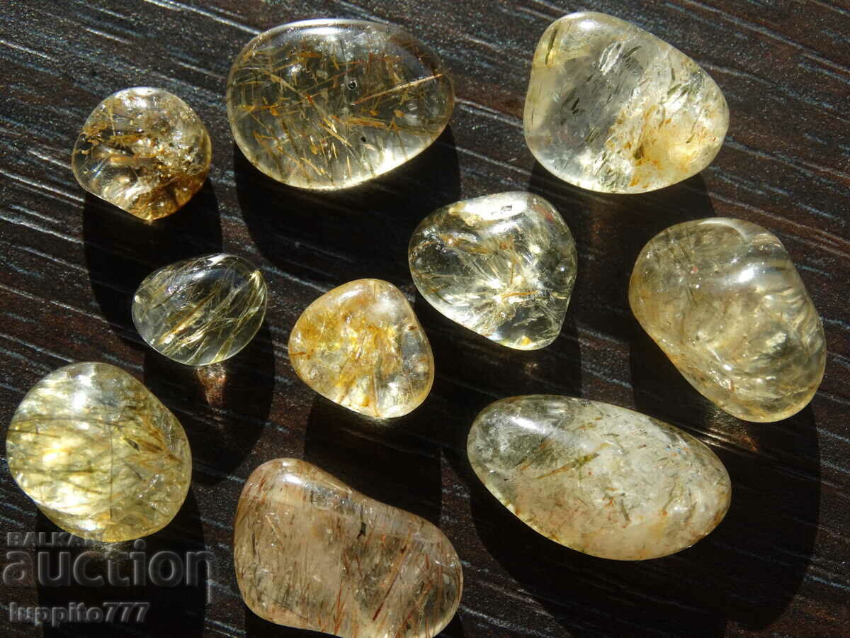 90.25 carats of natural rutilized quartz 10 pieces