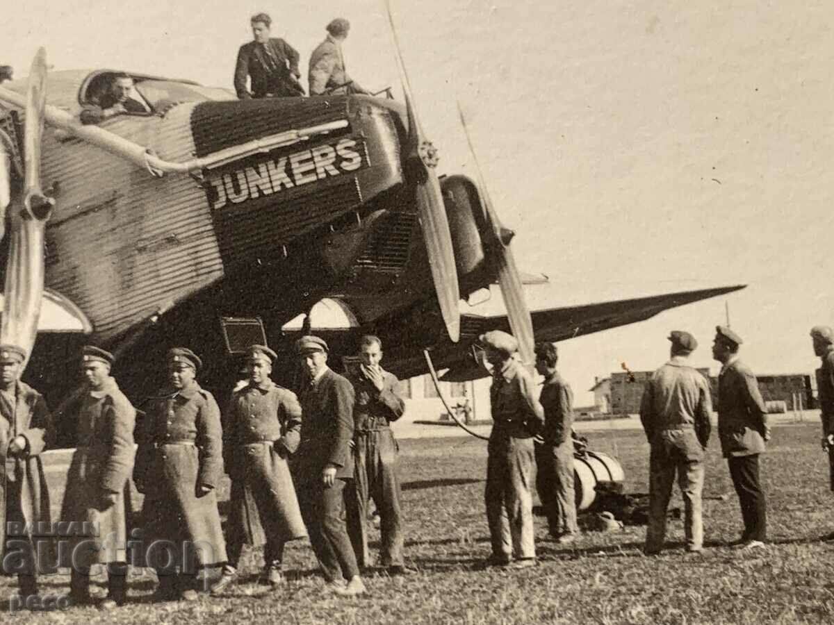 Delivery of Airplane Junkers Military Aircraft Mechanics old photo Delivery of Airplane Junkers Military Aircraft Mechanics old photo