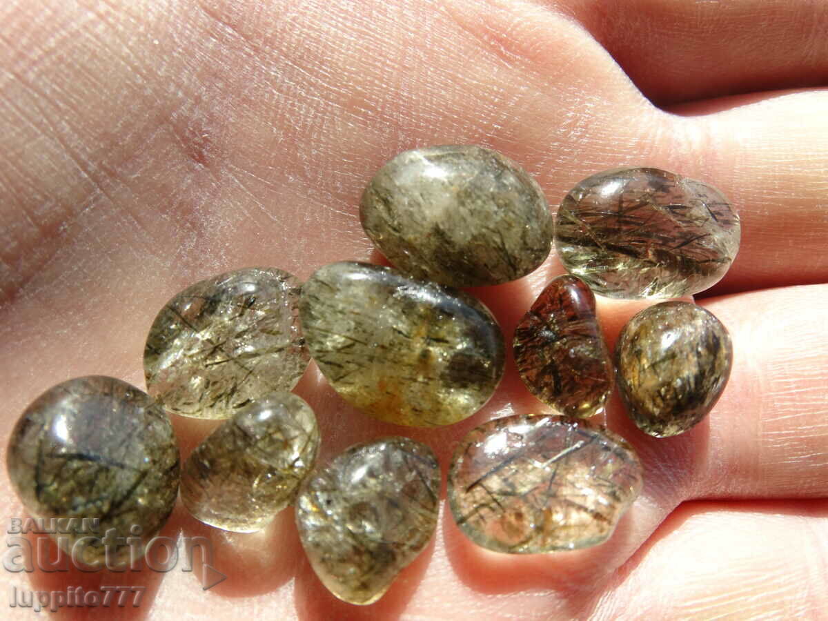 Φυσικό ρουτιλισμένο χαλαζία 83,90 καρατίων, 10 τεμάχια - 6 Φυσικό ρουτιλισμένο χαλαζία 83,90 καρατίων, 10 τεμάχια - 6