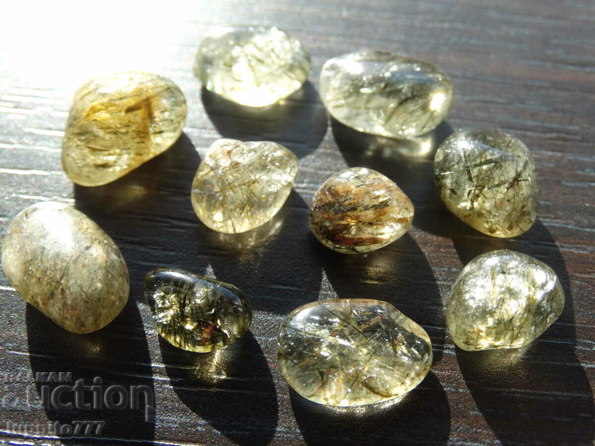 Φυσικό ρουτιλισμένο χαλαζία 83,90 καρατίων, 10 τεμάχια - 7 Φυσικό ρουτιλισμένο χαλαζία 83,90 καρατίων, 10 τεμάχια - 7