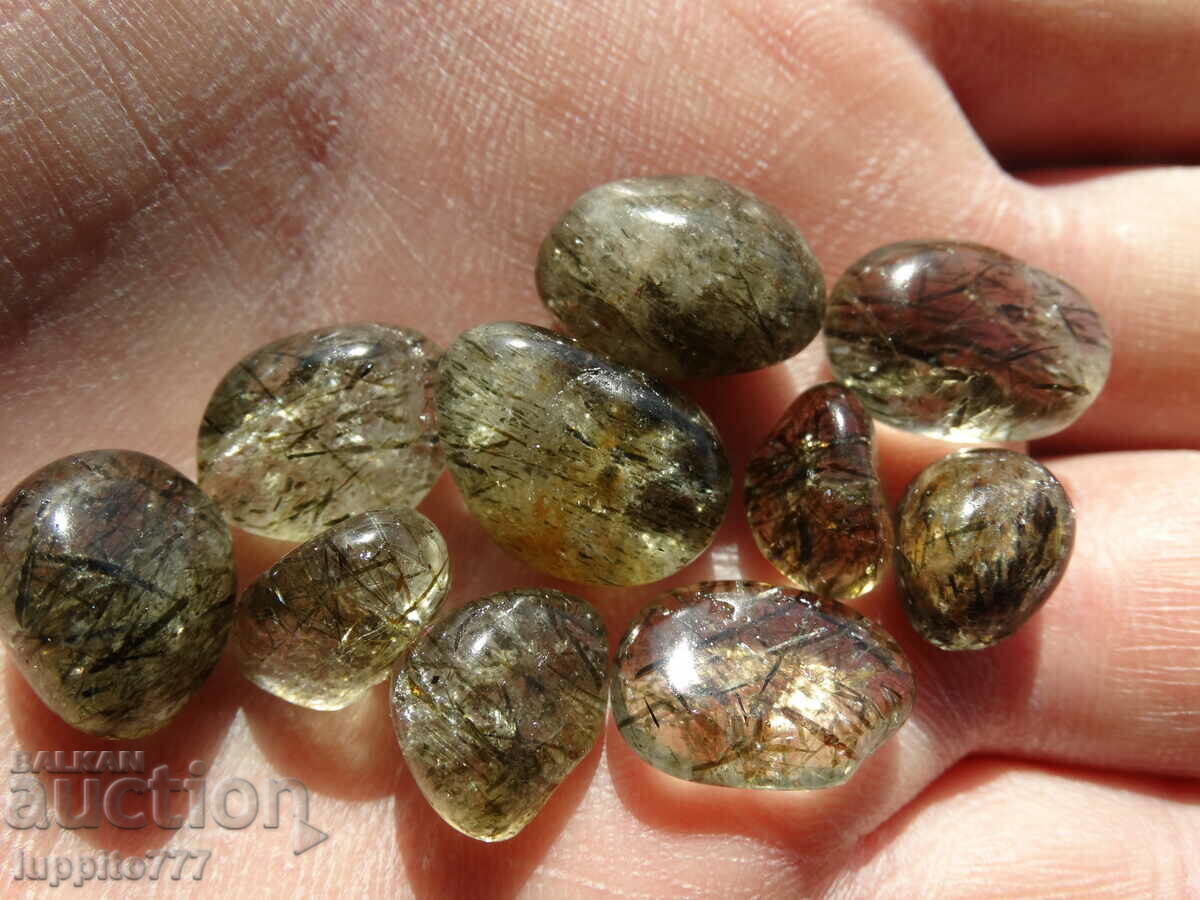 83.90 carats of natural rutilized quartz, 10 pieces