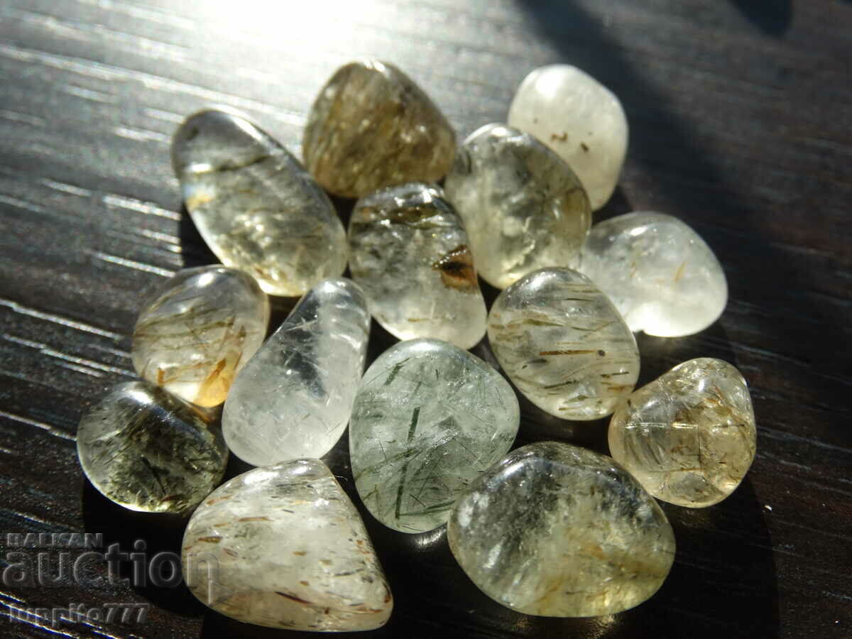 Δημοπρασία 68,10 καράτια φυσικός ρουτιλισμένος χαλαζίας 14 τεμάχια Δημοπρασία 68,10 καράτια φυσικός ρουτιλισμένος χαλαζίας 14 τεμάχια