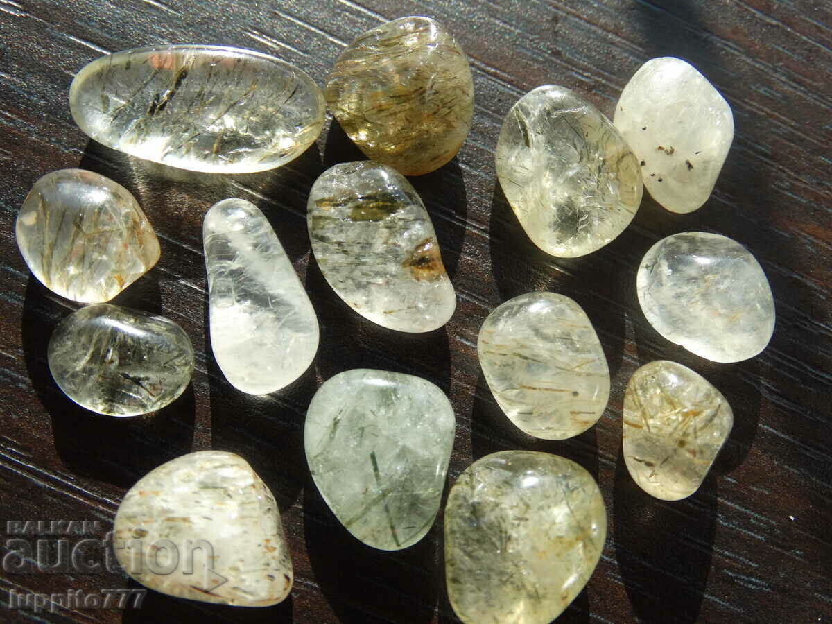 68,10 καράτια φυσικός ρουτιλισμένος χαλαζίας 14 τεμάχια - 6 68,10 καράτια φυσικός ρουτιλισμένος χαλαζίας 14 τεμάχια - 6