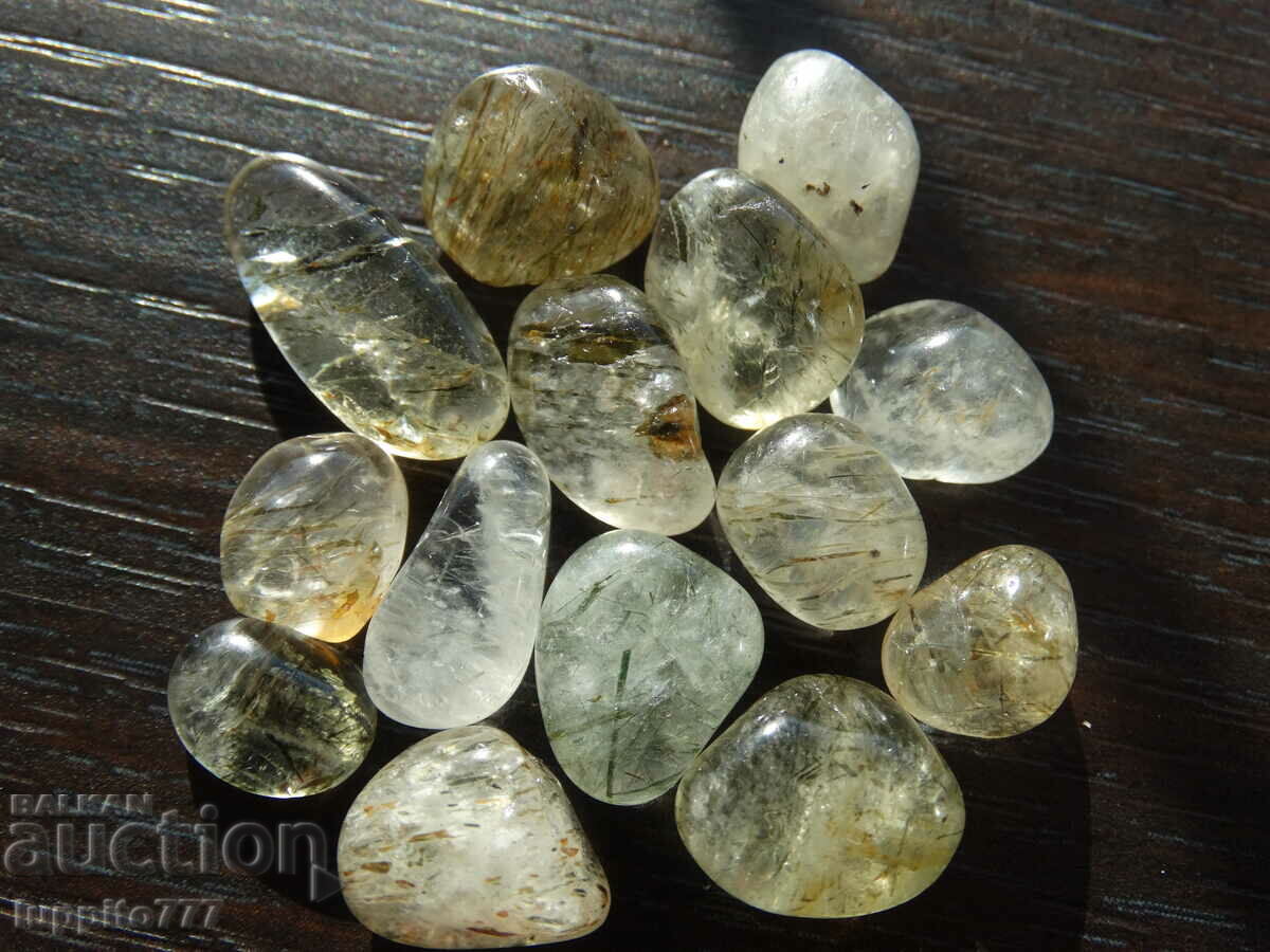 68.10 carats of natural rutilized quartz 14 pieces