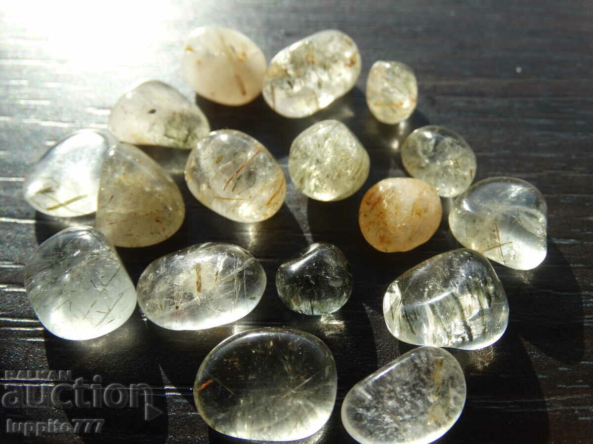 111,40 καράτια φυσικός ρουτιλισμένος χαλαζίας 17 τεμάχια - 5 111,40 καράτια φυσικός ρουτιλισμένος χαλαζίας 17 τεμάχια - 5