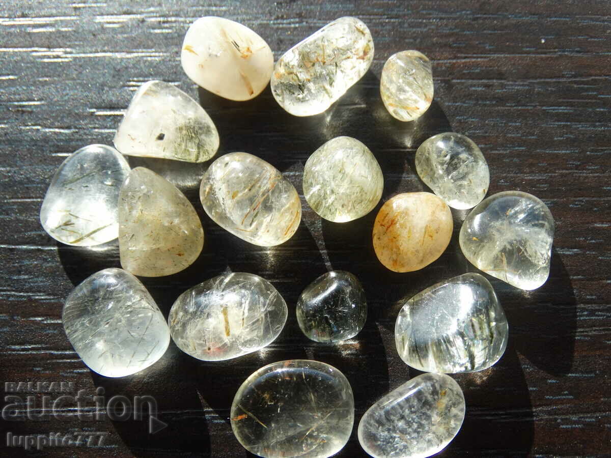 111,40 καράτια φυσικός ρουτιλισμένος χαλαζίας 17 τεμάχια - 6 111,40 καράτια φυσικός ρουτιλισμένος χαλαζίας 17 τεμάχια - 6