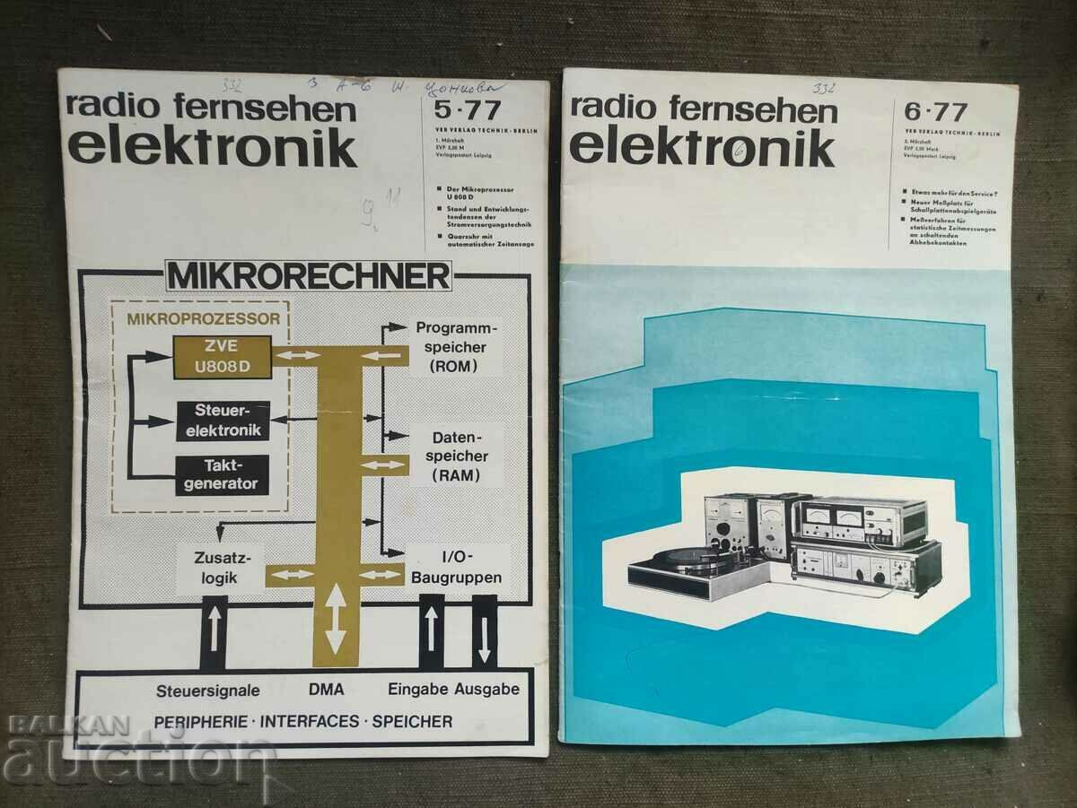 Auction Magazine Radio Fernsehen Elektronik 11 issues from 1977. Auction Magazine Radio Fernsehen Elektronik 11 issues from 1977.