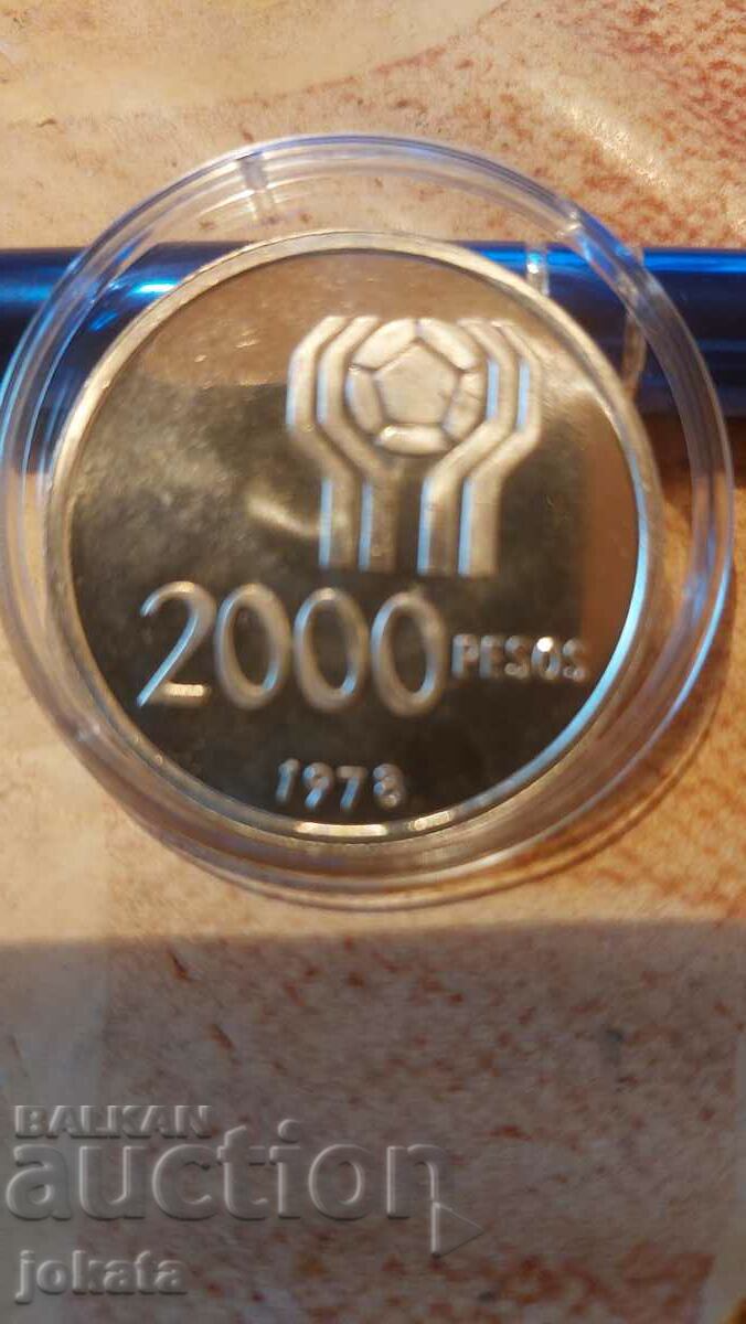 2000 pesos argint