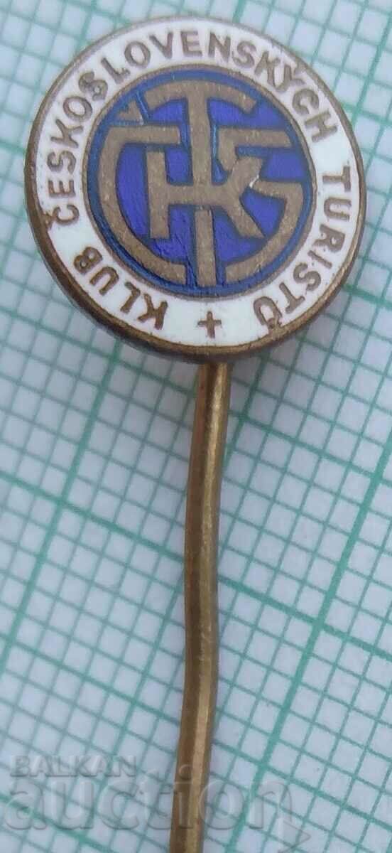 12410 Badge - Czechoslovakia Tourist Club - bronze enamel