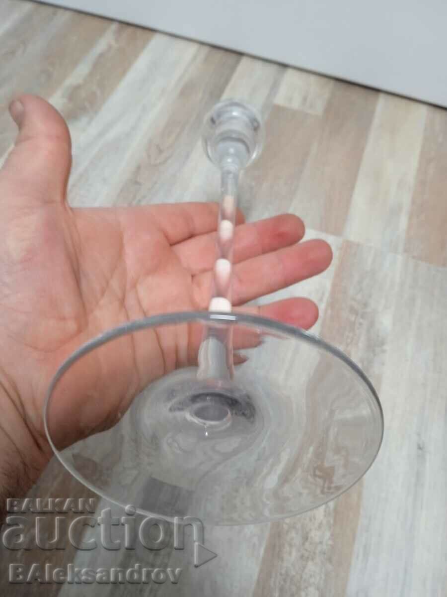 Livrarea Suport de lumânare înalt și sofisticat din sticlă