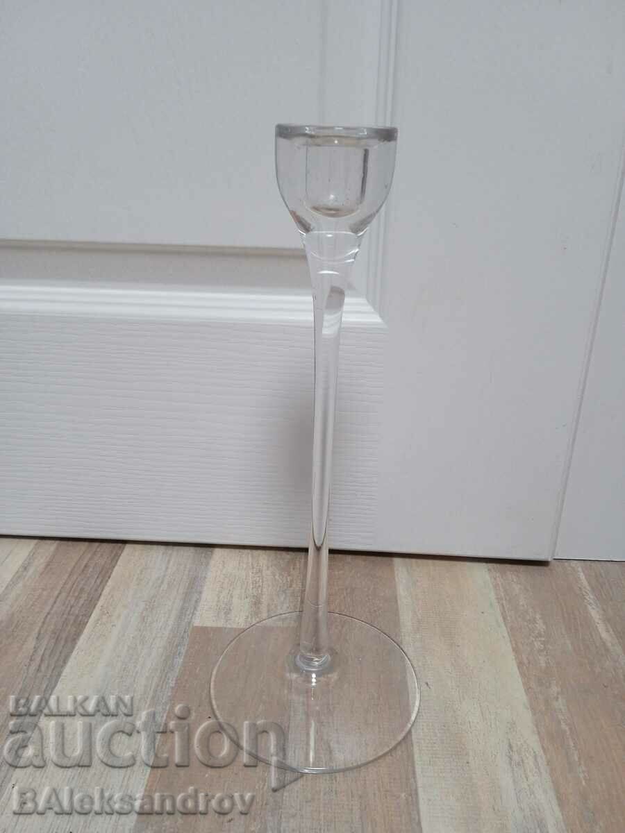 Tall sophisticated glass candle holder