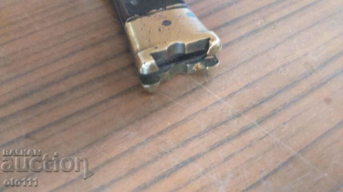 OLD LARGE FOLDING HUNTING KNIFE - PAINTED BUFFALO HORN - 7 OLD LARGE FOLDING HUNTING KNIFE - PAINTED BUFFALO HORN - 7