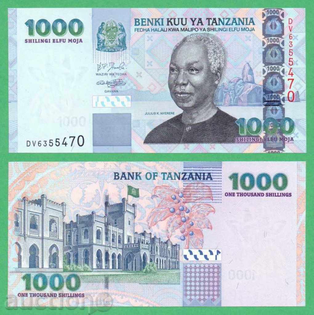 (¯`'•.¸ TANZANIA 1000 Shillings 2003 UNC ¸.•'´¯)