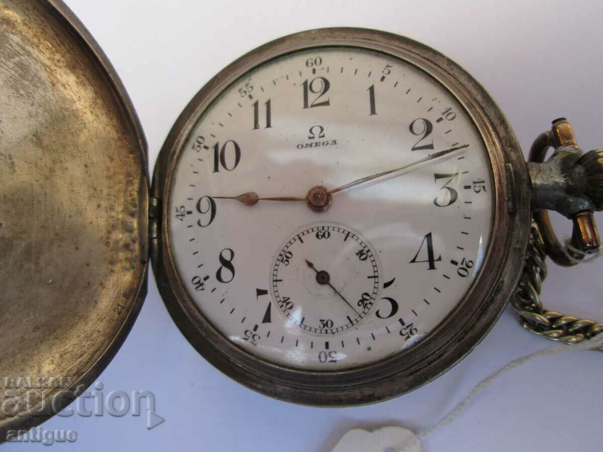 Ceas de buzunar OMEGA ARGINTIU TRIPLU COPERT - 5