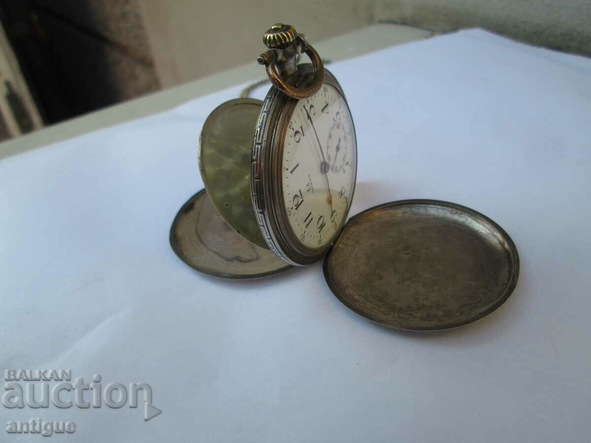 Ceas de buzunar OMEGA ARGINTIU TRIPLU COPERT - 6