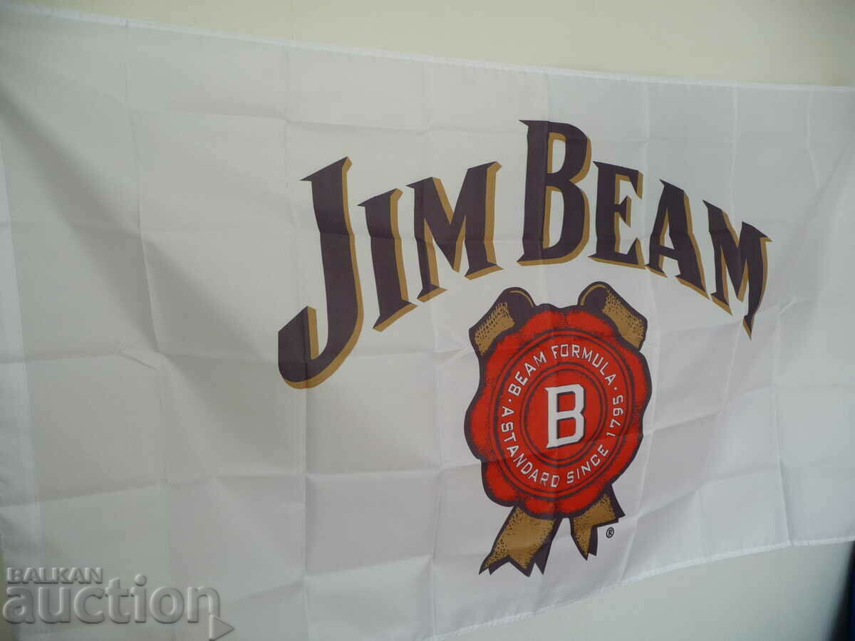 Jim Beam flag flag Jim Beam bourbon whiskey advertisement white ice with price 25.00 BGN | € 12.78