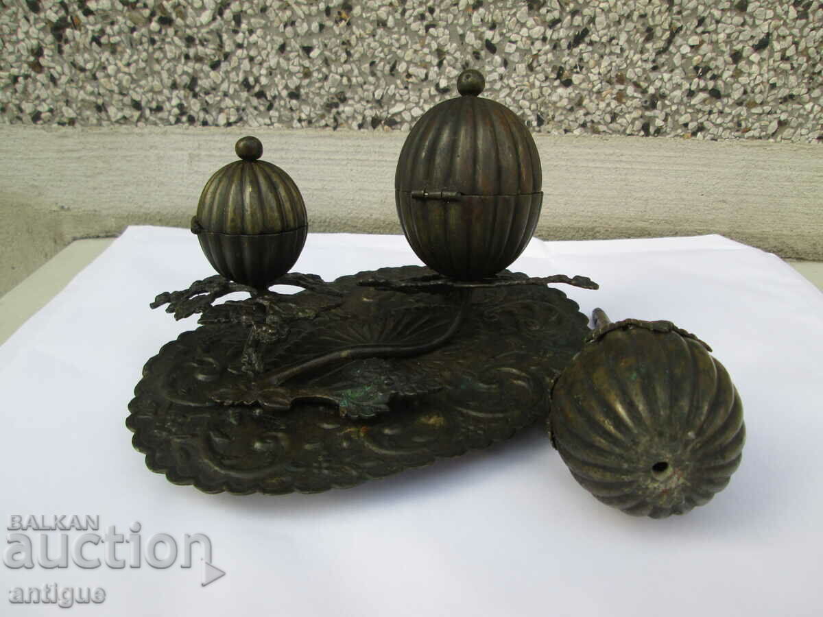 VESSEL FOR THANKSGIVING - TURKEY END OF THE 19th CENTURY BRONZE - 6 VESSEL FOR THANKSGIVING - TURKEY END OF THE 19th CENTURY BRONZE - 6