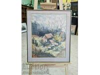 Very good antique master painting oil frame glass