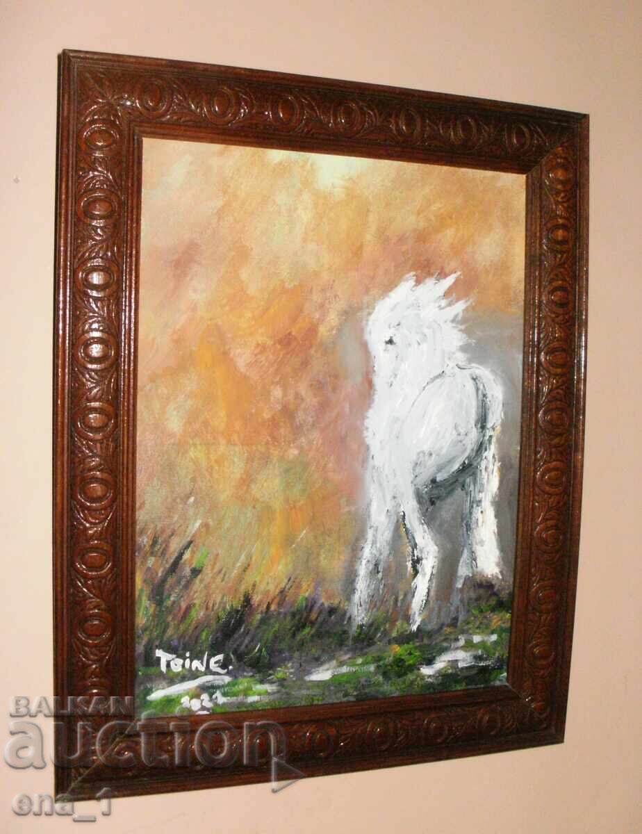 "White Horse" - French impression by TOINE after Vladko Stefanovski with price 124.99 BGN | € 63.91 "White Horse" - French impression by TOINE after Vladko Stefanovski with price 124.99 BGN | € 63.91
