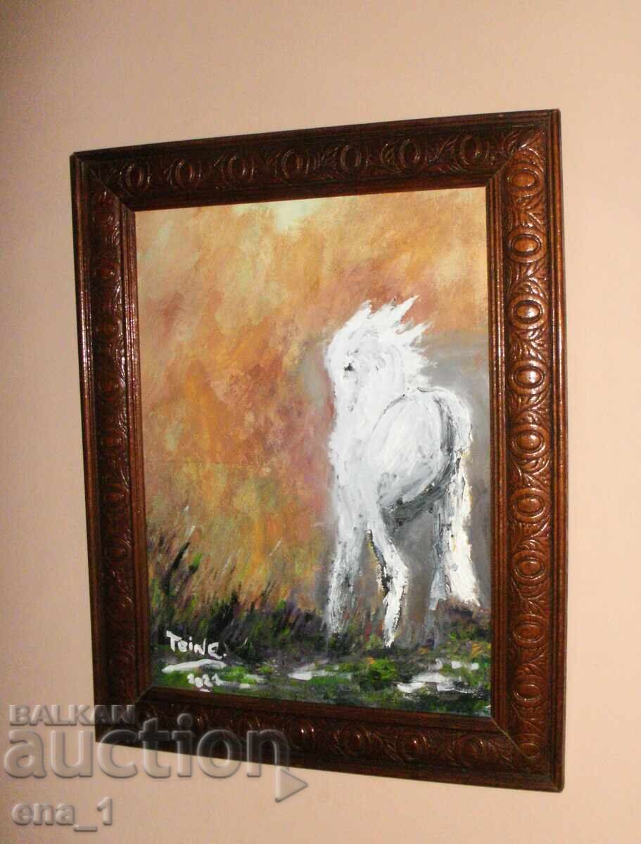 Delivery of "White Horse" - French impression by TOINE after Vladko Stefanovski Delivery of "White Horse" - French impression by TOINE after Vladko Stefanovski