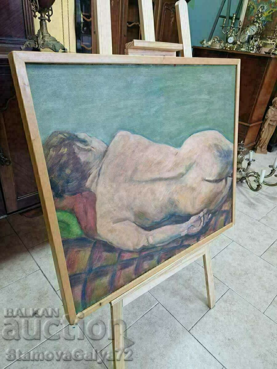 Minunat pictură antică în ulei pe pânză - 6