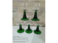 Лот от пет красиви чаши зелени столчета