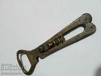 Old brass corkscrew opener