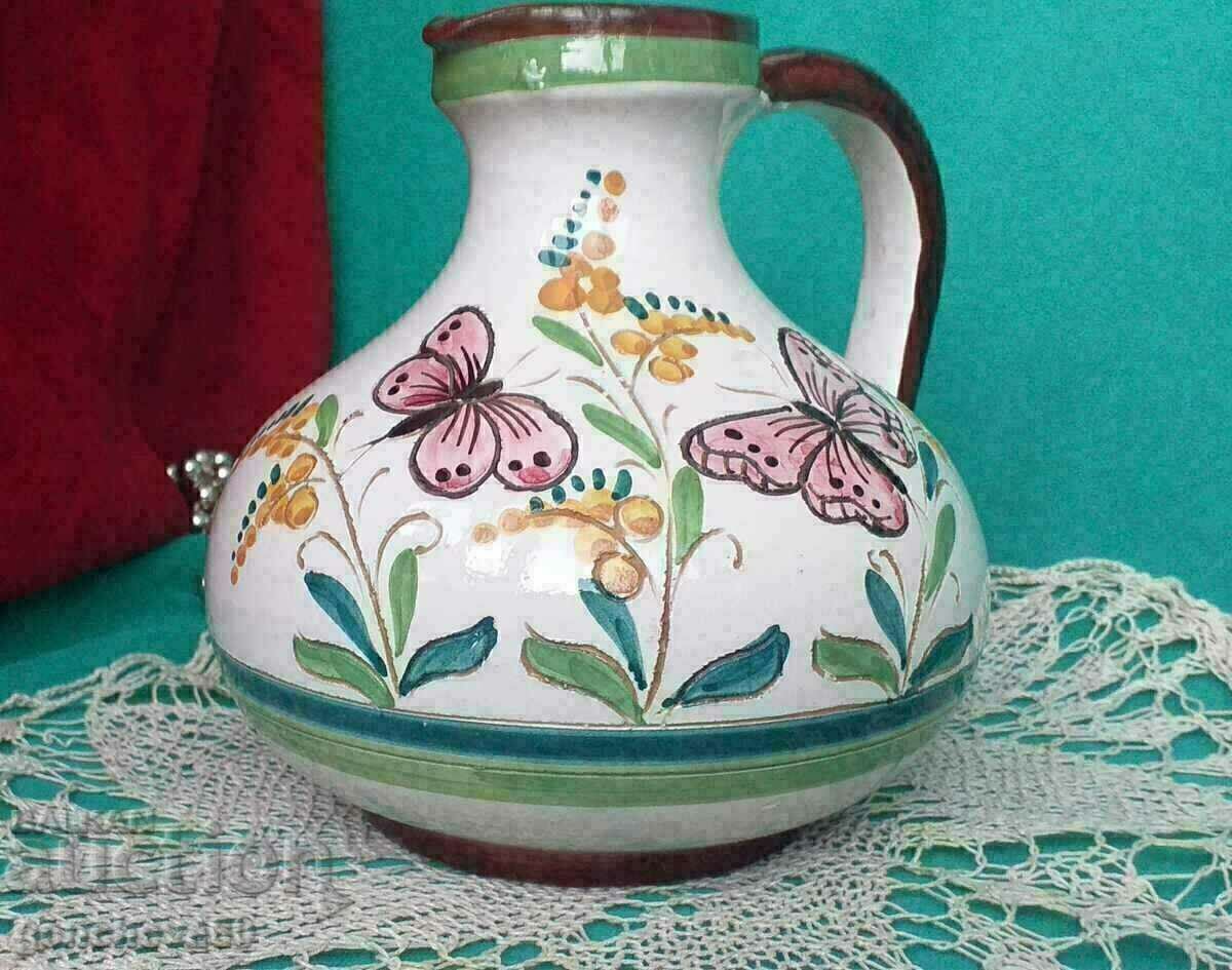 Ceramic vase with handle, hand-painted / Italy - 7 Ceramic vase with handle, hand-painted / Italy - 7