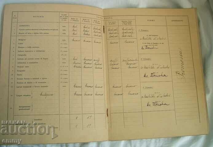 Auction Certificate from the Italian Primary School in Sofia, 1931. Auction Certificate from the Italian Primary School in Sofia, 1931.