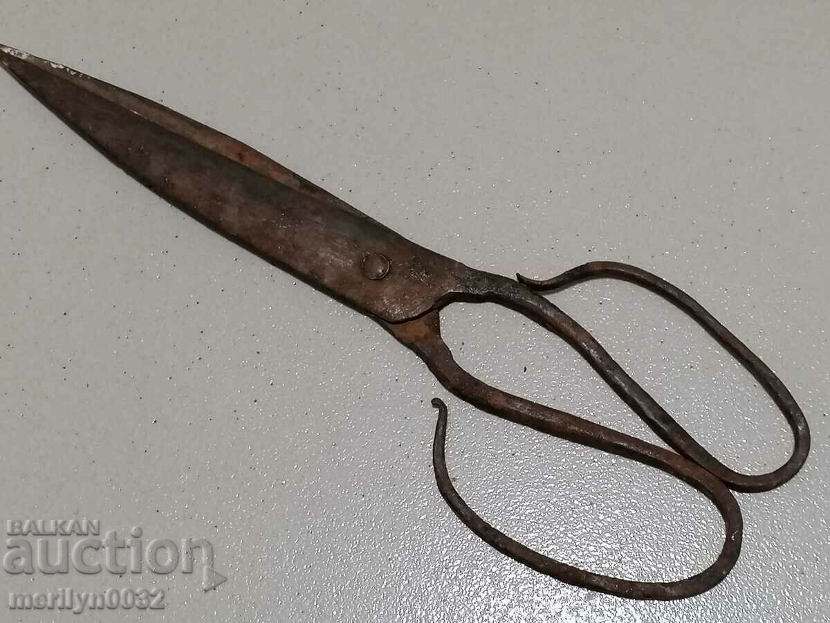 Old wrought iron scissors, knife, wrought iron scissors - 5