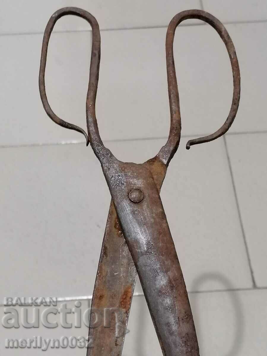Old wrought iron scissors, knife, wrought iron scissors - 6