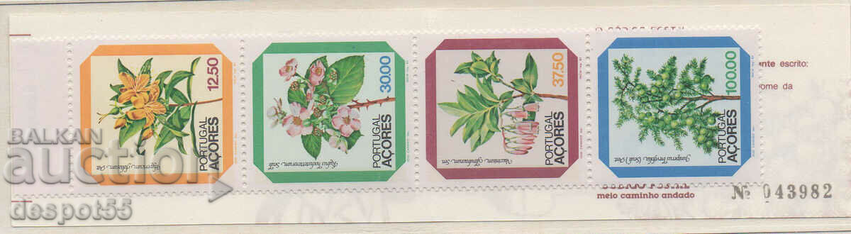 1983. Azores. Regular edition - Flowers. Strip.