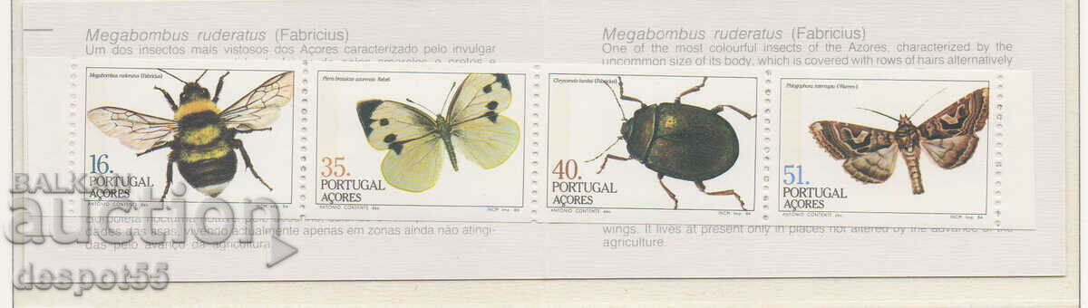 1984. Azores. Insects. Strip.