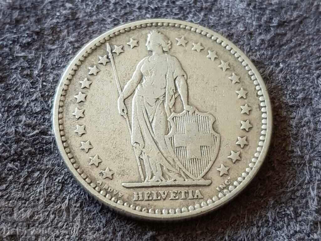 2 φράγκα 1921 Ελβετία ΑΣΗΜΕΝΙΟ ασημένιο νόμισμα ασημένιο με τιμή 45.00 BGN | € 23.01