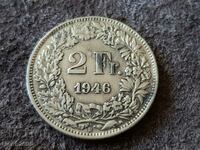 2 franci 1946 Elveția ARGINT monedă de argint argint