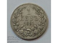 1 lev silver 1891 - silver coin #3