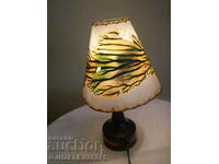 Old ceramic lamp with painted shade