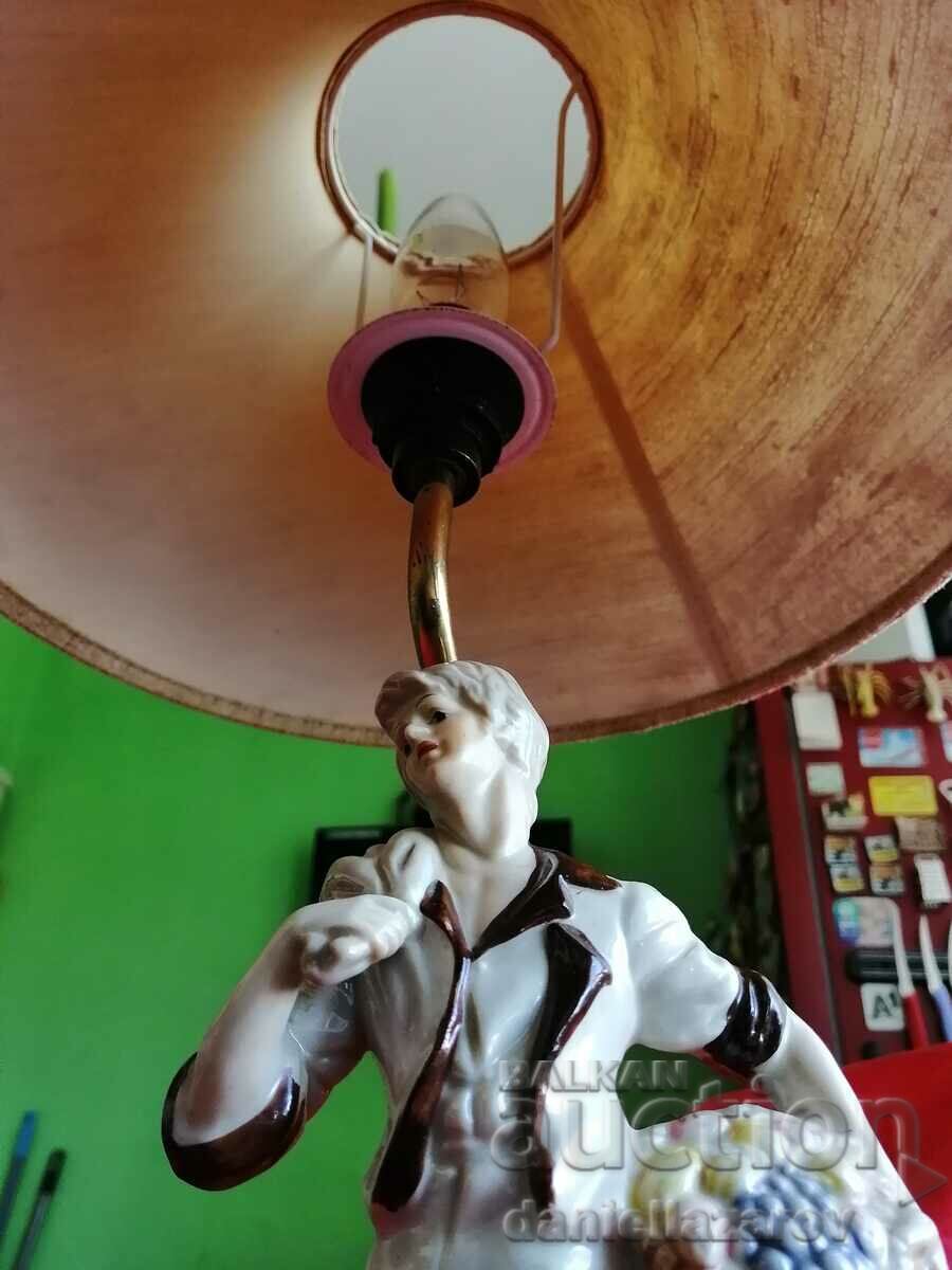Veche lampă de masă franceză cu figurină din porțelan - 6 Veche lampă de masă franceză cu figurină din porțelan - 6