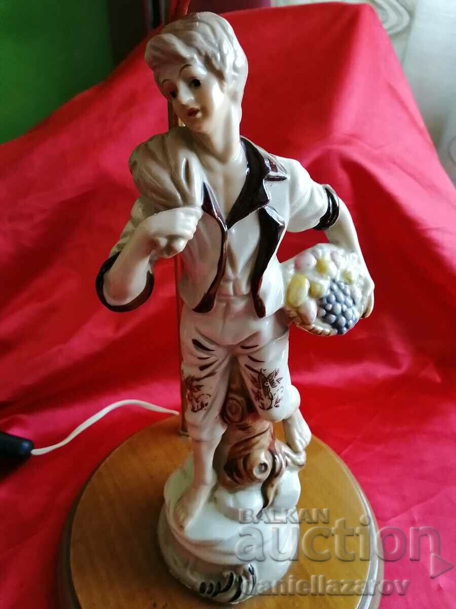 Old French Table Lamp with Porcelain Figure - 7 Old French Table Lamp with Porcelain Figure - 7